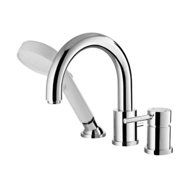 Three-Hole Deck Mount Bathtub Faucet