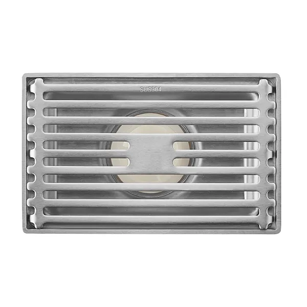 Brushed Stainless Steel Deodorant Floor Drain with Double Filter 90×145mm